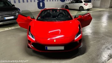 Hire convertible Ferrari F8 Spider in Riquer Nice