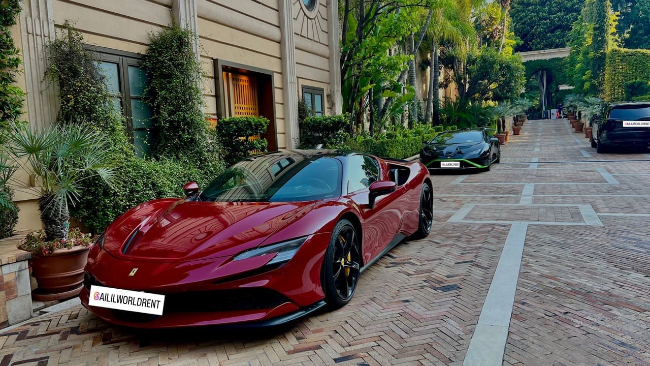 ferrari sf90 stradale in configuration assetto fiorano in red color ffor rent in monaco nice cannes florence naples munich paris barcelona marbella 
