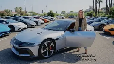 ferrari f8 tributo spider for rent in red color with black interior