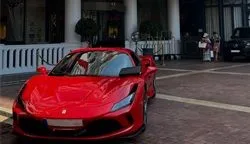 red ferrari f8 spider delivered to majestic hotel in cannes